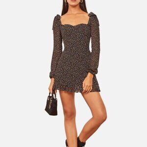 Reformation Elin Mini Dress - Confetti Polka Dot Print - Size 8